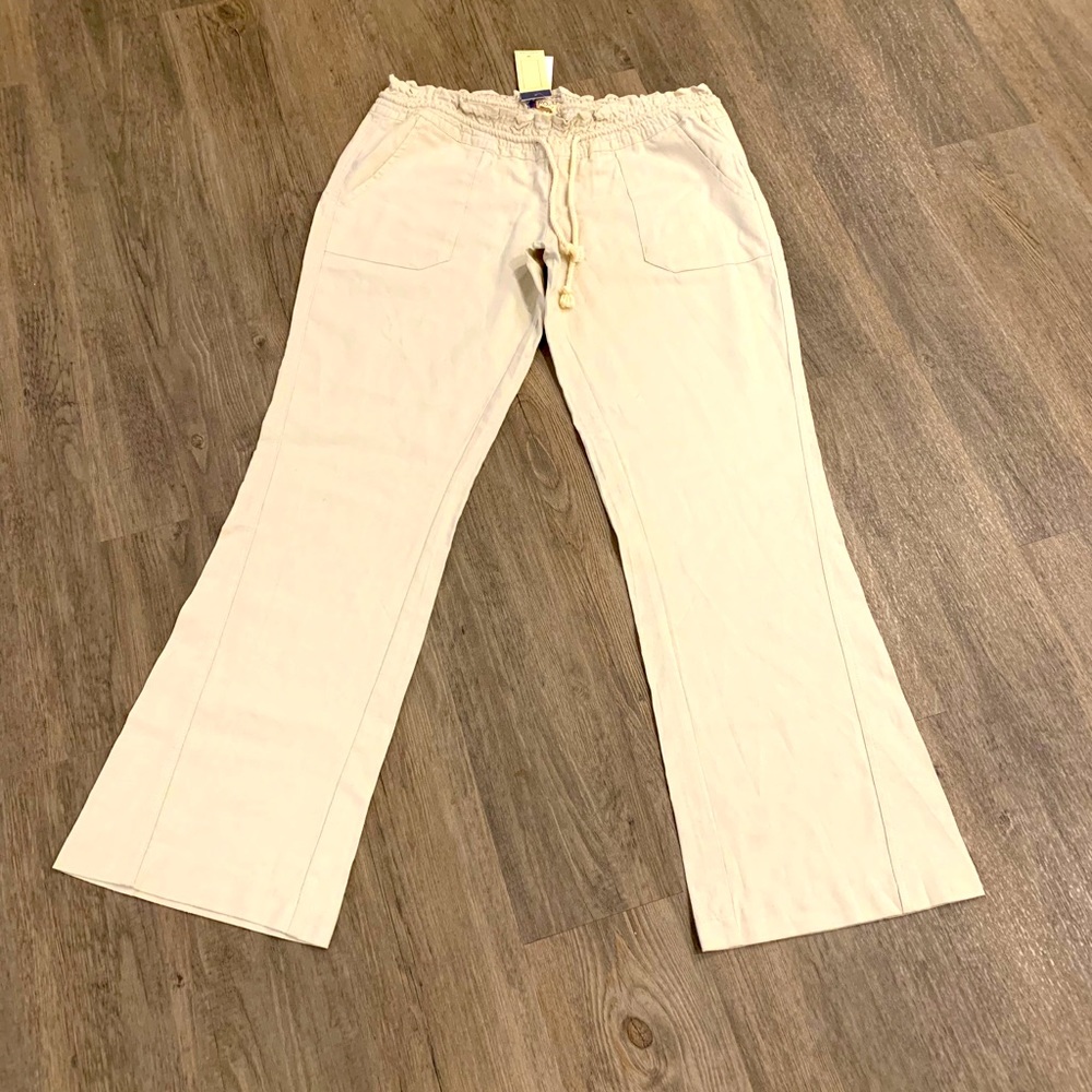 NWT Roxy Linen Pull On Oceanside Pant